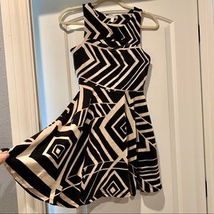 A line Skater print Sleeveless Casual Dress
